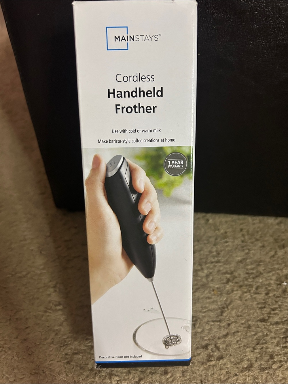Mainstays Black Cordless Handheld Frother